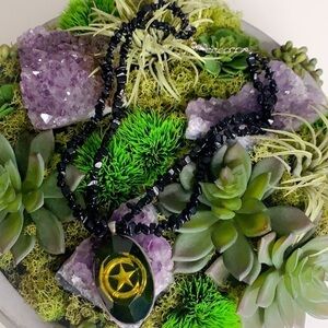 Texas Lone Star pendant Black beaded layer necklace one size adult